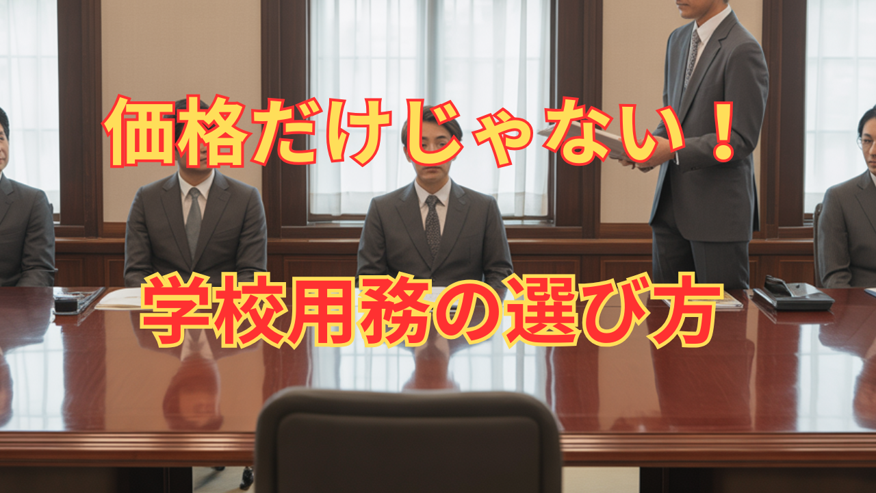 【学校用務】プロポーザル方式とは？価格だけじゃない選び方